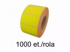 Role etichete semilucioase ZINTA 58x38mm, galben fluorescent, 1000 et./rola