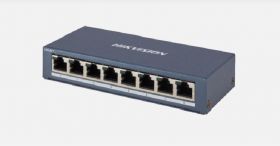 Switch 8 porturi Gigabit, Hikvision DS-3E0508-E(B), fara management, 8 x 1000M Ethernet port, RJ45 port, Full duplex, MDI/MDI-X adaptive, IEEE 802.3, IEEE 802.3u, IEEE 802.3x, Store-and-forward switching, MAC address table: 4 K, Internal cache: 1.5 Mbits,