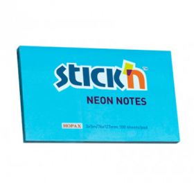 Notes autoadeziv 76 x 127 mm, 100 file, Stick'n - albastru neon