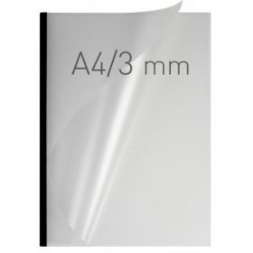 Coperti plastic PVC cu sina metalica  3mm, OPUS Easy Open - transparent mat/negru