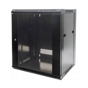 Cabinet metalic Intellinet 711791 9U Wall mount, 600 x 570, Glass door, Negru