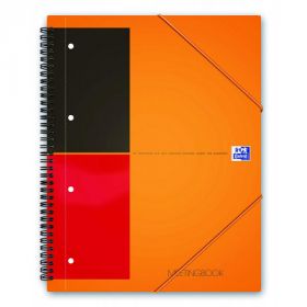Caiet cu spirala A5+, OXFORD Int. Meetingbook, 80 file-80g/mp, Scribzee, 10 perf, coperta PP-dictando