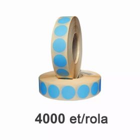 Role etichete semilucioase ZINTA rotunde albastre 35mm, 4000 et./rola