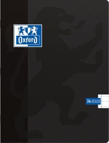 Caiet OXFORD School, A5, 36 file - 90g/mp, coperta carton negru, liniat stanga - dictando