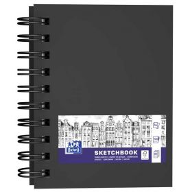 Caiet pentru schite, OXFORD Sketchbook, A6, 96 file-100g/mp, coperta carton rigida - negru