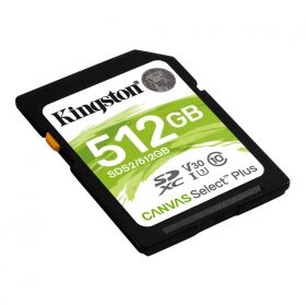SD Card Kingston, 512GB, Canvas Select Plus, Clasa 10 UHS-I, R/W 100/85 MB/s, Format: exFAT