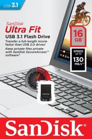 USB Flash Drive SanDisk Ultra Fit, 16GB, 3.1, Reading speed: up to 130MB/s