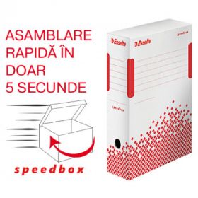 Cutie depozitare si arhivare ESSELTE Speedbox, carton, 100 mm, alb
