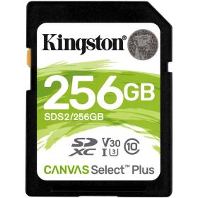 SD Card Kingston, 256GB, Canvas Select Plus, Clasa 10 UHS-I, R/W 100/85 MB/s, Format: exFAT