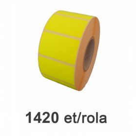 Role etichete semilucioase ZINTA galbene - fluorescent 50x26mm, 1420 et./rola