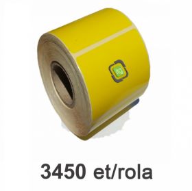Role etichete semilucioase ZINTA galbene 80x40mm, 3450 et./rola