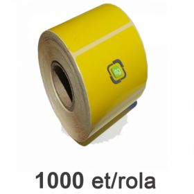 Role etichete semilucioase ZINTA galbene 80x60mm, 1000 et./rola