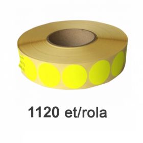 Role etichete semilucioase ZINTA rotunde galbene fluo 35mm, 1120 et./rola