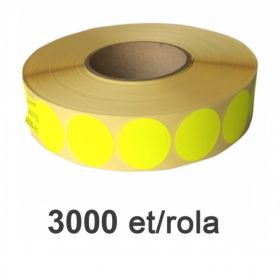 Role etichete semilucioase ZINTA rotunde galbene fluo 50mm