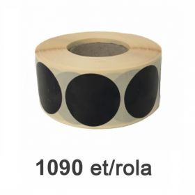 Role etichete semilucioase ZINTA rotunde negre 35mm, 1090 et./rola