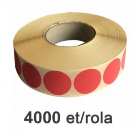 Role etichete semilucioase ZINTA rotunde rosii 35mm