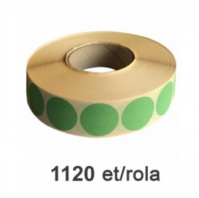 Role etichete semilucioase ZINTA rotunde verzi 30mm, 1120 et./rola