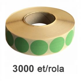 Role etichete semilucioase ZINTA rotunde verzi 49mm, 2885 et./rola