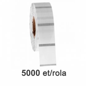 Role etichete de plastic ZINTA transparente 40x30mm, 5000 et./rola