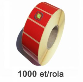 Role etichete termice ZINTA detasabile rosii 58x43mm, 1000 et./rola