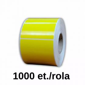 Rola etichete de plastic ZINTA galbene 70x52mm, 1000 et./rola
