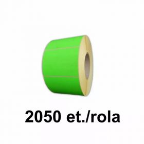 Rola etichete semilucioase ZINTA 100x70mm, 2050 et./rola, verzi fluo