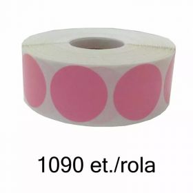 Rola etichete semilucioase ZINTA rotunde roz 35mm, 1090 et./rola