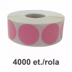 Rola etichete semilucioase ZINTA rotunde roz 35mm, 4000 et./rola