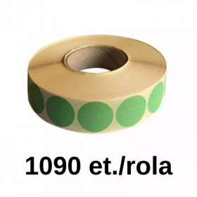 Rola etichete semilucioase ZINTA rotunde verzi 35mm, 1090 et./rola