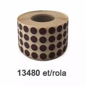 Rola etichete semilucioase ZINTA rotunde, PANTONE 491, 10mm, 13.480 et./rola