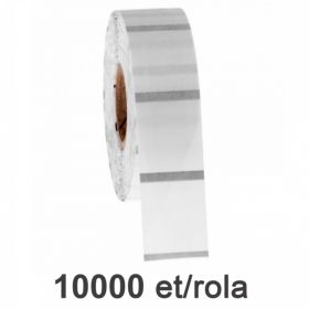 Role etichete de plastic ZINTA transparente 15x12mm, 2et./rand, 20.000 et./rola