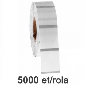 Role etichete de plastic ZINTA transparente 40x25mm, 5000 et./rola