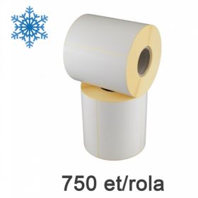 Role etichete semilucioase ZINTA 100x70mm, pentru congelate, 76 mm core, 750 et./rola