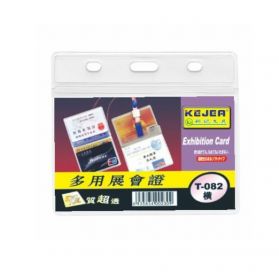 Buzunar PP pentru ID carduri cu lanyard, orizontal,97mmx66mm, 5 buc/set- rosu