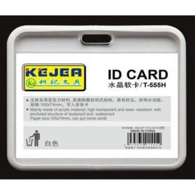 Buzunar PVC, pentru ID carduri,  105 x 74mm, orizontal, 5 buc/set, KEJEA - alb