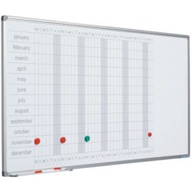 Planner anual, 60 x 120 cm, profil aluminiu SL, SMIT (benzi magnetice incluse)