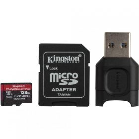 Card reader Kingston + SD Reader 128GB, R/W: 300/260 MB/s, UHS-II, Class 3, V90, exFAT