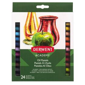 Creioane ulei pastel DERWENT Academy, 24 buc/set, diverse culori