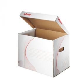 Container arhivare si transport ESSELTE Standard, cu capac, carton, alb