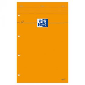 Blocnotes A4+, OXFORD Orange, 80 file galben - 80g/mp, Scribzee, 4 perf, coperta carton - dictando