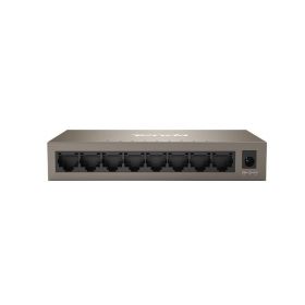 Tenda 8-Port Gigabit Desktop Switch, TEG1008M; metal shell, Interface: 8 *10/100/1000M RJ45 Ports, Forwarding Rate: 10Mbps: 14880pps, 100Mbps: 148800pps, 1000Mbps: 1488000pps, Switching Capacity: 16Gbps, Standard&Protocol: IEEE 802.3, IEEE 802.3u, IEEE 80