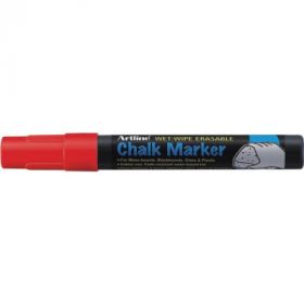 Marker cu creta ARTLINE, pentru table de scris, varf 4.0mm - rosu
