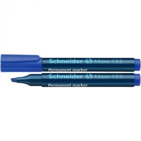 Permanent marker SCHNEIDER Maxx 133, varf tesit 1+4mm - albastru