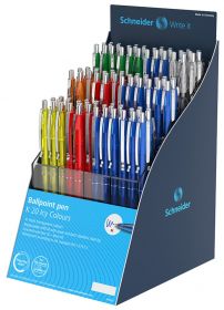 SIS Display SCHNEIDER K20 Icy colours, 100 pixuri culori asortate - scriere albastra