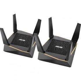 Router Wireless Asus RT-AX92U; pachet 2 bucati, Standard rețea: IEEE 802.11a, IEEE 802.11b, IEEE 802.11g, IEEE 802.11n, IEEE 802.11ac, IEEE 802.11ax; Segment produs: AX6100 ultimate AX performance : 400 Mbps+ 867 Mbps+ 4804 Mbps; 4* antene externe; 2* an