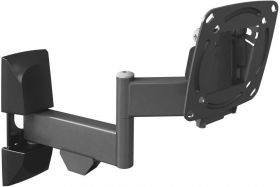 Support wall LCD/TV, The mount has 3 pivots which: rotate near the wall 180°, fold 360°, swivel near the screen connection plate 180° in addition to a tool free tilt from 0° till 15°, Fits TVs with VESA standard (Bracket Mounting Holes Patterns) 75x7