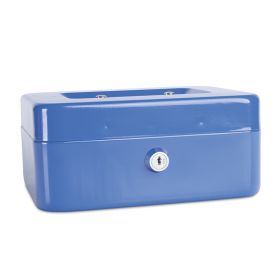 Caseta (cutie) metalica pentru bani, 200 x 160 x 90 mm, DONAU - albastru