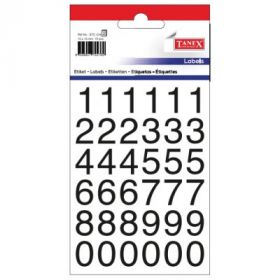 Etichete cu cifre, 0-9, 15 x 15 mm, 72buc/set, TANEX