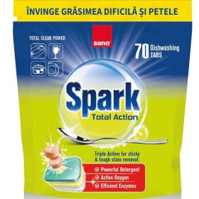 Detergent pentru masina de spalat vase, Sano Spark, 70 tablete  