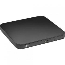 Ultra Slim Portable DVD-R Black Hitachi-LG GP90NB70, GP90NB70 Series, DVD Write /Read Speed: 8x, CD Write/Read Speed: 24x, USB 2.0, Buffer 0.75MB, 144 mm x 137.5 mm x 14 mm.
